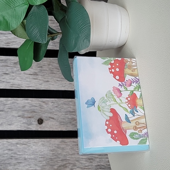 julu Other - Whimsical Mushroom and Butterfly Notecard Set
